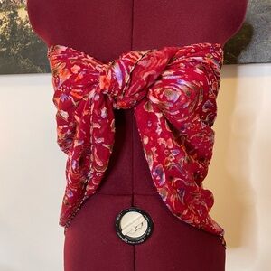 Floral Red Scarf